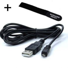 Bargains Depot 5 feet USB 2.0 Sony Camera Compatible + Cable Tie For Sony Alpha DSLR-A100, DSLR-A200, DSLR-A200K, DSLR-A230, DSLR-A300, DSLR-A330, DSLR-A350