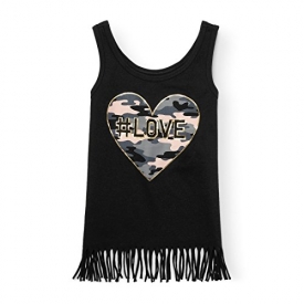 The Children’s Place Big Girls’ Tank Top, Black 5576, M (7/8)