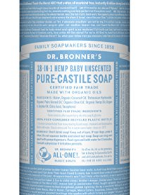 Dr. Bronner’s Pure-Castile Liquid Soap – Baby Unscented, 32oz.