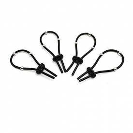 MIFANA E Stim Electro Accessories Products Conductive Silicone Rubber Tube Loops 4 Rings With Beads (2 Pairs)