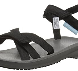 Columbia Women’s Wave Train Sport Sandal, Black, White, 10 Regular US