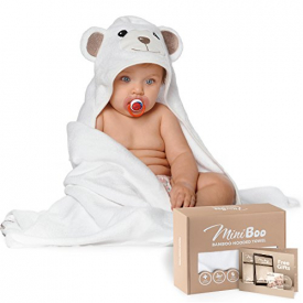 Premium Ultra Soft Organic Bamboo Baby Hooded Towel with Unique Design – Antibacterial and Hypoallergenic Baby Towels for Infant and Toddler – Suitable as Baby Gifts