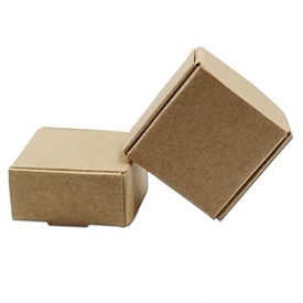 1.45×1.45×0.78 inch (3.7×3.7x2cm) 20 Pcs Mini Brown Aircraft Cardboard Pack Square Gift Wrapping Kraft Paper Soap Box Craftwork Gift Fastener Ear Rings Small Jewellery Favor Treat Boxes
