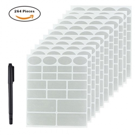 Aboat 264 Pieces No-Iron Kids Clothing Labels Writable Fabric Labels, Washer and Dryer Safe Name Labels with Marker Pen