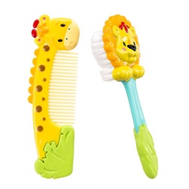Sassy Jungle Soft Grip Comb and Brush Set