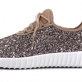 The Collection Jill Womens Athletic Shoes Casual Breathable Glitter Sneakers, Pink, 8