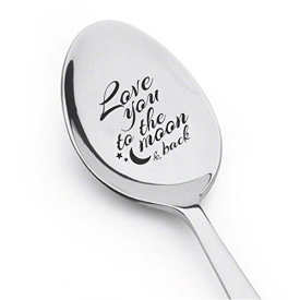 I Love to the Moon and Back Spoon- Best Selling Item – Gift for Him – Gift for Her – Lovers Gift – Spoon Gift