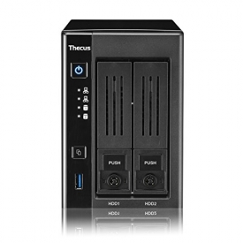 Thecus N2810PRO 2-Bay NAS with Intel Celeron N3160 1.6 GHz, 4GB RAM, 3x USB 3.0 – Black