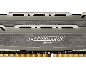 Ballistix Sport LT 16GB Kit (8GBx2) DDR4 2400 MT/s (PC4-19200) SR x8 DIMM 288-Pin – BLS2K8G4D240FSBK (Gray)