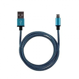 Braided Aluminum Micro USB Data&Sync faster Charger Cable For Android Phone,Tuscom (Blue)