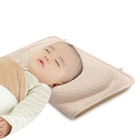 Baby Pillow for Newborn and Infant,Memory Foam Head Shaping Pillow for Sleeping and Preventing Flat Head with Cotton Pillowcase