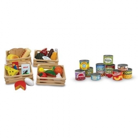 Melissa & Doug Food Groups and Melissa & Doug Let’s Play House! Grocery Cans Bundle
