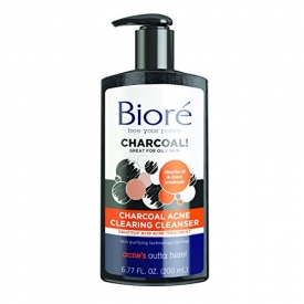 Biore Charcoal Acne Clearing Cleanser for Oily Skin, 6.77 Ounces