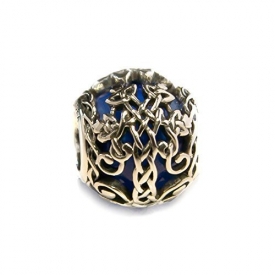 Blue Murano Glass & Sterling Silver Irish Celtic Tree of Life / Family Tree Charm S925, Irish Celtic Eternal Knot Silver Charm Bead, Irish Family Bonds pendant Charm, fits Pandora