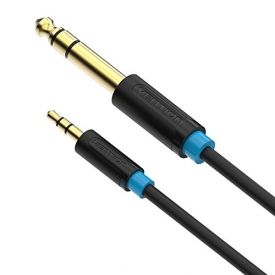 VENTION 6.6FT 24K 15U Gold Plated 3.5mm 1/8″ Male to 6.35mm 1/4″ Male TRS Stereo Audio Cable with PVC Infection Molding Shell Design for iPhone, iPod, Laptop,Power Amplifier,Microphone and Guitar