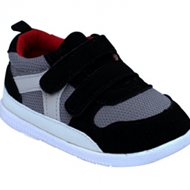 Kuner Baby Boys and Girls Cotton Rubber sloe Outdoor Sneaker First Walkers Shoes (13.5cm(12-18months), Black)