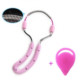 Facial Hair Remover -Portable Face Hair Threader Remover Threading Beauty Tool Stainless Steel Epilator .Includes free Facial Cleansing Brush