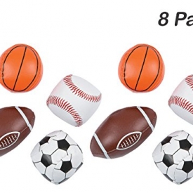 Vinyl Sport Balls – Pack Of 8 – 1.75” – 3” Assorted Cool Fun Sports Mini Balls – For Kids Great Party Favors, Bag Stuffers, Toy, Fun, Gift, Prize, Piñata Fillers – By Kidsco