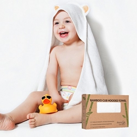 Bamboo Hooded Towel | Extra Soft Organic Bamboo Quickly Dries Babies Sensitive Skin | Best Baby Shower Gift for Girl or Boy, Sized Newborn to Infant | Premium Bath Towels with a Cute Animal Hood