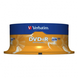 Verbatim DVD-R Matt Silver Discs 4.7GB – 16x Speed – 120min – 25 Pack
