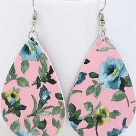 Floral Water Drop Shaped Earrings