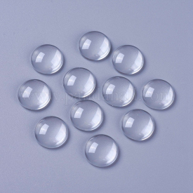 (Old Sku: GGLA-G005)Transparent Glass Cabochons, Clear Dome Cabochon for Cameo Photo Pendant Jewelry Making, Clear, 15.5~16×4~5mm