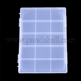 Plastic Bead Storage Containers, 15 Compartments, Rectangle, Clear, 28.5×19.5×2.2cm; Compartment: 53.5x60mm