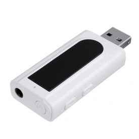bluetooth 5.0 7-In-1 Audio Wireless Receiver Transmitter Adapter White MP3 Player AUX FM Dual Output TF USB 3.5mm Jack F