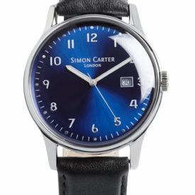 Raised Numerals Watch Blue Face