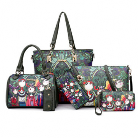 Women 6PCS Forest Series Handbags Multi-Function Bags