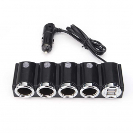 DC 12V/24V 4 Way USB Car Cigarette Lighter Socket Splitter Charger Power Adapter