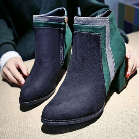 Suede Multicolor High Heels Boots