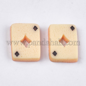 Resin Cabochons, Bread with Rhombus, BlanchedAlmond, 20.5~21×15.5~16×4.5mm