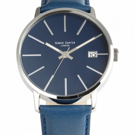 Blue Face Baton Indices Watch