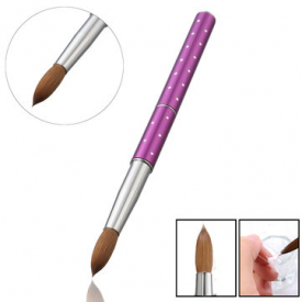 1Pc Purple Nail Art Acrylic Brush Metal Handle DIY Pure Kolinsky Sable Hair