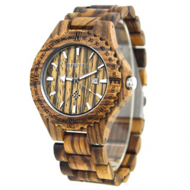 BEWEll Men’s Natural Wooden Watch