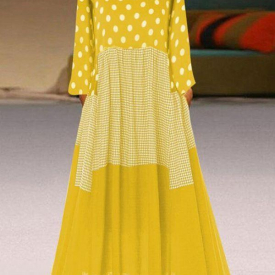 Size Tunic Polka Dot Round Clothes For Plus Size