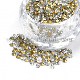 Grade AAA Pointed Back Resin Rhinestones, Diamond Shape, Clear, 3mm; about 14400pcs/bag