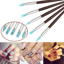 5Pcs/Kit Silicone Rubber Nail Art Pen Pottery Clay Carving Sculpture Dotting Tools