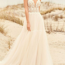 A-Line Vintage Bohemian Wedding Dress With Sleeves