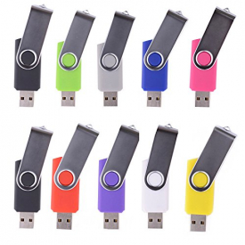 LHN® (Bulk 10 Pack) 8GB Swivel USB Flash Drive USB 2.0 Memory Stick (9 Colors)