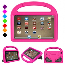 Fire 7 2017 Kids Case, Fire 7 2015 Kids Case – DiHines Light Weight Shock Proof Handle Friendly Stand Kid-Proof Case for All New Amazon Fire 7 inch Display Tablet Cover(2015&2017 Release) (Pink)