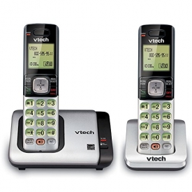 VTech CS6719-2 DECT 6.0 Phone with Caller ID/Call Waiting, Silver/Black with 2 Cordless Handsets