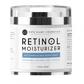 Retinol Cream Moisturizer for Face, Eye Area & Oily Skin (1.7oz) by Kate Blanc. Includes 2.5% Active Retinol, Hyaluronic Acid & Vitamin E & B5. Anti-aging, Reduce Fine Lines, Wrinkles, Dark, Sun Spots