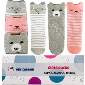 Baby Girl Knee High Toddler Socks 8-24 Months Anti Slip Non Skid Leg Warmer Best Gift for 1 Year Old Girl From Tiny Captain (Small, Pink)