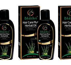 3 x Dhathri Hair Care Plus Herbal Oil – Ayurvedic Anti-Hair Fall Formula – Contains 100% Herbal Ingredients – 100ml