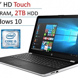 2018 HP 15.6″ Touchscreen Laptop PC, Intel Core i5-7200U, 8GB DDR4, 2TB HDD, Intel HD Graphics 620, 802.11ac, Bluetooth, DVD RW, USB 3.1, HDMI, Webcam, Windows 10 Home, Silver