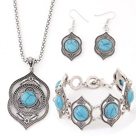 ShungHO Retro Jewelry Earrings Necklace Women Bracelet Set