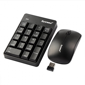 Numeric Keypad & Mouse Combo, Sunreed 2.4G Wireless Mini USB Number Pad Keyboard and Mouse for Laptop Desktop Notebook – Just One USB Port