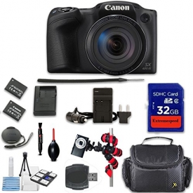 Canon PowerShot SX420 IS Digital Camera (Black) + Extremespeed 32GB High Speed Memory Card + High Speed Memory Card Reader + Spider Tripod + Camera Case and More